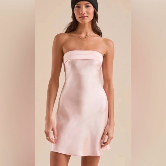 WORN ONCE! Altar'd State Soft Pink Strapless Dress - Picture 4 of 5